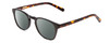 Profile View of Ernest Hemingway H4829 Designer Polarized Sunglasses with Custom Cut Smoke Grey Lenses in Gloss Black/Auburn Brown Yellow Tortoise Havana Layered Unisex Round Full Rim Acetate 48 mm