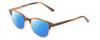 Profile View of Ernest Hemingway H4830 Designer Polarized Sunglasses with Custom Cut Blue Mirror Lenses in Mink Brown Marble/Beige Crystal Fade Ladies Cateye Full Rim Acetate 51 mm