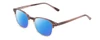 Profile View of Ernest Hemingway H4830 Designer Polarized Sunglasses with Custom Cut Blue Mirror Lenses in Mauve Purple Plum Marble/Beige Crystal Fade Ladies Cateye Full Rim Acetate 51 mm