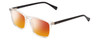 Profile View of Ernest Hemingway H4833 Designer Polarized Sunglasses with Custom Cut Red Mirror Lenses in Clear Crystal/Gloss Black Unisex Cateye Full Rim Acetate 52 mm