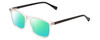 Profile View of Ernest Hemingway H4833 Designer Polarized Reading Sunglasses with Custom Cut Powered Green Mirror Lenses in Clear Crystal/Gloss Black Unisex Cateye Full Rim Acetate 52 mm