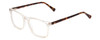 Profile View of Ernest Hemingway H4833 Designer Reading Eye Glasses with Custom Cut Powered Lenses in Clear Crystal/Brown Yellow Tortoise Havana Unisex Cateye Full Rim Acetate 52 mm