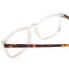 Close Up View of Ernest Hemingway H4833 Designer Single Vision Prescription Rx Eyeglasses in Clear Crystal/Brown Yellow Tortoise Havana Unisex Cateye Full Rim Acetate 52 mm