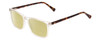 Profile View of Ernest Hemingway H4833 Designer Polarized Reading Sunglasses with Custom Cut Powered Sun Flower Yellow Lenses in Clear Crystal/Brown Yellow Tortoise Havana Unisex Cateye Full Rim Acetate 52 mm