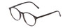 Profile View of Ernest Hemingway H4835 Designer Progressive Lens Blue Light Blocking Eyeglasses in Gloss Black Ladies Round Full Rim Acetate 50 mm