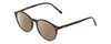 Profile View of Ernest Hemingway H4835 Designer Polarized Reading Sunglasses with Custom Cut Powered Amber Brown Lenses in Gloss Black Ladies Round Full Rim Acetate 50 mm