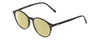 Profile View of Ernest Hemingway H4835 Designer Polarized Reading Sunglasses with Custom Cut Powered Sun Flower Yellow Lenses in Gloss Black Ladies Round Full Rim Acetate 50 mm