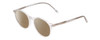 Profile View of Ernest Hemingway H4835 Designer Polarized Reading Sunglasses with Custom Cut Powered Amber Brown Lenses in Clear Crystal Silver Glitter Ladies Round Full Rim Acetate 50 mm