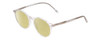 Profile View of Ernest Hemingway H4835 Designer Polarized Reading Sunglasses with Custom Cut Powered Sun Flower Yellow Lenses in Clear Crystal Silver Glitter Ladies Round Full Rim Acetate 50 mm