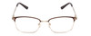 Front View of Ernest Hemingway H4837 Designer Bi-Focal Prescription Rx Eyeglasses in Metallic Antique Brown Silver/Auburn Tortoise Unisex Cateye Full Rim Stainless Steel 53 mm