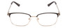 Front View of Ernest Hemingway H4837 Designer Progressive Lens Prescription Rx Eyeglasses in Metallic Black Silver/Auburn Tortoise Unisex Cateye Full Rim Stainless Steel 53 mm