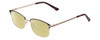 Profile View of Ernest Hemingway H4837 Designer Polarized Reading Sunglasses with Custom Cut Powered Sun Flower Yellow Lenses in Metallic Black Silver/Auburn Tortoise Unisex Cateye Full Rim Stainless Steel 53 mm