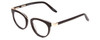 Profile View of Ernest Hemingway H4838 Designer Progressive Lens Blue Light Blocking Eyeglasses in Gloss Black/Gold Accents Ladies Cateye Full Rim Acetate 49 mm