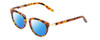 Profile View of Ernest Hemingway H4838 Designer Polarized Sunglasses with Custom Cut Blue Mirror Lenses in Aurburn Brown Yellow Tortoise Havana/Gold Accents Ladies Cateye Full Rim Acetate 49 mm