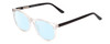 Profile View of Ernest Hemingway H4839 Designer Blue Light Blocking Eyeglasses in Clear Crystal/Gloss Black Unisex Cateye Full Rim Acetate 52 mm
