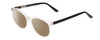 Profile View of Ernest Hemingway H4839 Designer Polarized Sunglasses with Custom Cut Amber Brown Lenses in Clear Crystal/Gloss Black Unisex Cateye Full Rim Acetate 52 mm