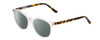 Profile View of Ernest Hemingway H4839 Designer Polarized Sunglasses with Custom Cut Smoke Grey Lenses in Clear Crystal/Yellow Brown Tortoise Havana Unisex Cateye Full Rim Acetate 52 mm