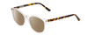Profile View of Ernest Hemingway H4839 Designer Polarized Reading Sunglasses with Custom Cut Powered Amber Brown Lenses in Clear Crystal/Yellow Brown Tortoise Havana Unisex Cateye Full Rim Acetate 52 mm