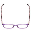 Top View of Ernest Hemingway H4840 Designer Reading Eye Glasses with Custom Cut Powered Lenses in Purple Crystal/Lilac Brown Amber Glitter Tortoise Ladies Cateye Full Rim Acetate 50 mm