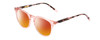 Profile View of Ernest Hemingway H4840 Designer Polarized Sunglasses with Custom Cut Red Mirror Lenses in Pink Crystal/Brown Rose Amber Glitter Tortoise Ladies Cateye Full Rim Acetate 50 mm