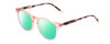 Profile View of Ernest Hemingway H4840 Designer Polarized Reading Sunglasses with Custom Cut Powered Green Mirror Lenses in Pink Crystal/Brown Rose Amber Glitter Tortoise Ladies Cateye Full Rim Acetate 50 mm