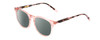 Profile View of Ernest Hemingway H4840 Designer Polarized Reading Sunglasses with Custom Cut Powered Smoke Grey Lenses in Pink Crystal/Brown Rose Amber Glitter Tortoise Ladies Cateye Full Rim Acetate 50 mm