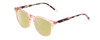Profile View of Ernest Hemingway H4840 Designer Polarized Reading Sunglasses with Custom Cut Powered Sun Flower Yellow Lenses in Pink Crystal/Brown Rose Amber Glitter Tortoise Ladies Cateye Full Rim Acetate 50 mm