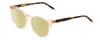 Profile View of Ernest Hemingway H4840 Designer Polarized Reading Sunglasses with Custom Cut Powered Sun Flower Yellow Lenses in Wheat Crystal/Brown Amber Yellow Glitter Tortoise Ladies Cateye Full Rim Acetate 50 mm