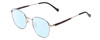 Profile View of Ernest Hemingway H4841 Designer Blue Light Blocking Eyeglasses in Silver Black Crystal Marble  Unisex Round Full Rim Stainless Steel 50 mm