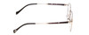 Side View of Ernest Hemingway H4841 Designer Blue Light Blocking Eyeglasses in Silver Black Crystal Marble  Unisex Round Full Rim Stainless Steel 50 mm
