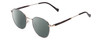 Profile View of Ernest Hemingway H4841 Designer Polarized Reading Sunglasses with Custom Cut Powered Smoke Grey Lenses in Silver Black Crystal Marble  Unisex Round Full Rim Stainless Steel 50 mm