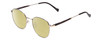 Profile View of Ernest Hemingway H4841 Designer Polarized Reading Sunglasses with Custom Cut Powered Sun Flower Yellow Lenses in Silver Black Crystal Marble  Unisex Round Full Rim Stainless Steel 50 mm