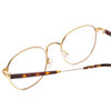 Close Up View of Ernest Hemingway 4841 Unisex Round Eyeglasses in Gold Brown Yellow Tortoise 50mm