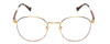 Front View of Ernest Hemingway H4841 Designer Single Vision Prescription Rx Eyeglasses in Gold Brown Yellow Tortoise Havana Unisex Round Full Rim Stainless Steel 50 mm
