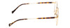 Side View of Ernest Hemingway H4841 Designer Single Vision Prescription Rx Eyeglasses in Gold Brown Yellow Tortoise Havana Unisex Round Full Rim Stainless Steel 50 mm