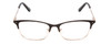 Front View of Ernest Hemingway H4842 Designer Bi-Focal Prescription Rx Eyeglasses in Satin Metallic Black Gold  Unisex Cateye Full Rim Stainless Steel 52 mm