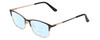Profile View of Ernest Hemingway H4842 Designer Progressive Lens Blue Light Blocking Eyeglasses in Satin Metallic Black Gold  Unisex Cateye Full Rim Stainless Steel 52 mm