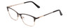 Profile View of Ernest Hemingway H4842 Designer Progressive Lens Blue Light Blocking Eyeglasses in Satin Metallic Black Gold  Unisex Cateye Full Rim Stainless Steel 52 mm