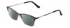 Profile View of Ernest Hemingway H4842 Designer Polarized Reading Sunglasses with Custom Cut Powered Smoke Grey Lenses in Satin Metallic Black Gold  Unisex Cateye Full Rim Stainless Steel 52 mm