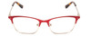 Front View of Ernest Hemingway H4842 Designer Bi-Focal Prescription Rx Eyeglasses in Satin Metallic Red Gold Unisex Cateye Full Rim Stainless Steel 52 mm