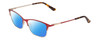 Profile View of Ernest Hemingway H4842 Designer Polarized Sunglasses with Custom Cut Blue Mirror Lenses in Satin Metallic Red Gold Unisex Cateye Full Rim Stainless Steel 52 mm