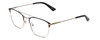 Profile View of Ernest Hemingway H4843 Designer Blue Light Blocking Eyeglasses in Satin Metallic Black Silver Unisex Aviator Full Rim Stainless Steel 53 mm
