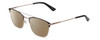 Profile View of Ernest Hemingway H4843 Designer Polarized Reading Sunglasses with Custom Cut Powered Amber Brown Lenses in Satin Metallic Black Silver Unisex Aviator Full Rim Stainless Steel 53 mm