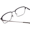 Close Up View of Ernest Hemingway H4844 Designer Progressive Lens Prescription Rx Eyeglasses in Satin Gun Metal Silver Unisex Rectangle Full Rim Stainless Steel 52 mm