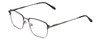 Profile View of Ernest Hemingway H4844 Designer Blue Light Blocking Eyeglasses in Satin Gun Metal Silver Unisex Rectangle Full Rim Stainless Steel 52 mm