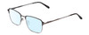 Profile View of Ernest Hemingway H4844 Designer Blue Light Blocking Eyeglasses in Satin Gun Metal Silver Unisex Rectangle Full Rim Stainless Steel 52 mm