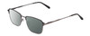 Profile View of Ernest Hemingway H4844 Designer Polarized Reading Sunglasses with Custom Cut Powered Smoke Grey Lenses in Satin Gun Metal Silver Unisex Rectangle Full Rim Stainless Steel 52 mm