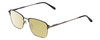 Profile View of Ernest Hemingway H4844 Designer Polarized Reading Sunglasses with Custom Cut Powered Sun Flower Yellow Lenses in Satin Gun Metal Silver Unisex Rectangle Full Rim Stainless Steel 52 mm