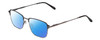Profile View of Ernest Hemingway H4844 Designer Polarized Reading Sunglasses with Custom Cut Powered Blue Mirror Lenses in Satin Gun Metal Silver Unisex Rectangle Full Rim Stainless Steel 52 mm