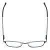 Top View of Ernest Hemingway H4844 Designer Reading Eye Glasses with Custom Cut Powered Lenses in Satin Navy Blue Silver Unisex Rectangle Full Rim Stainless Steel 52 mm